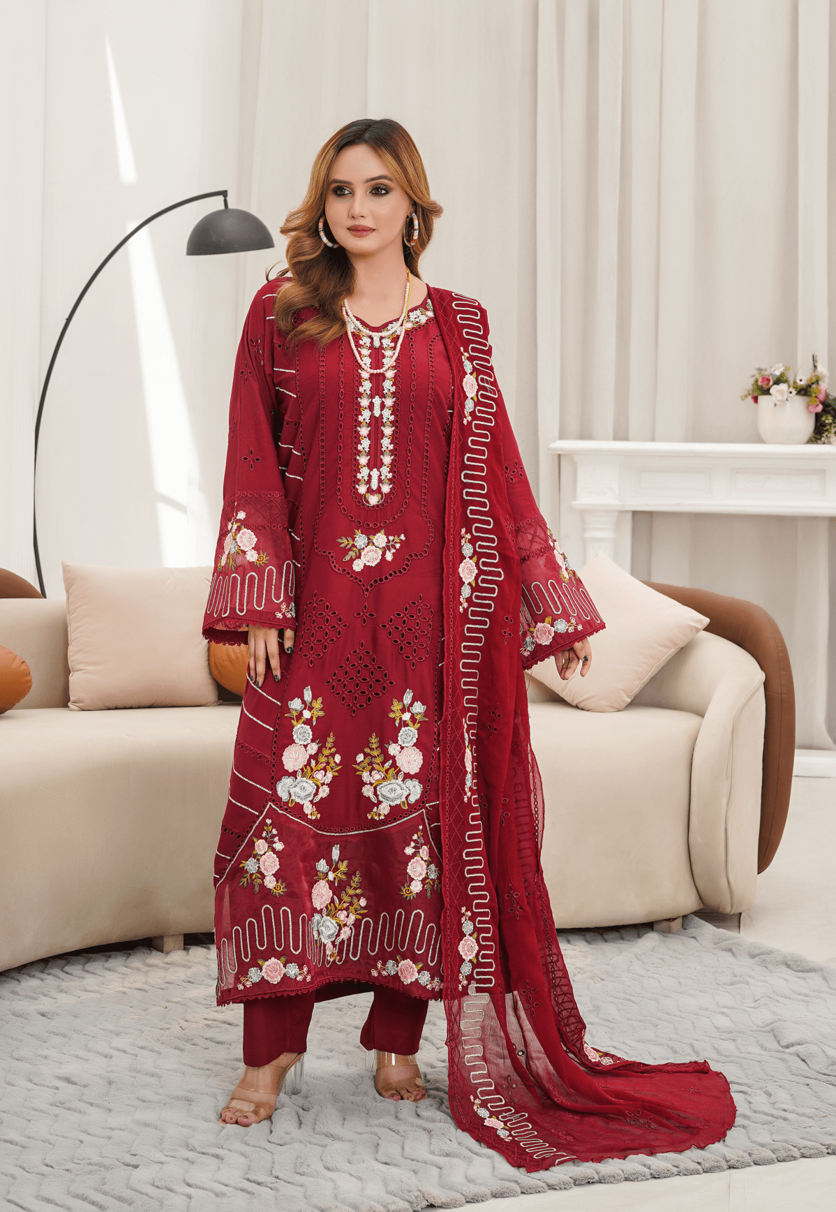 3 PC Embroidered Suits fashion collection